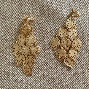 Gold Leaf Cascade Drop Earrings - Women's Jewelry